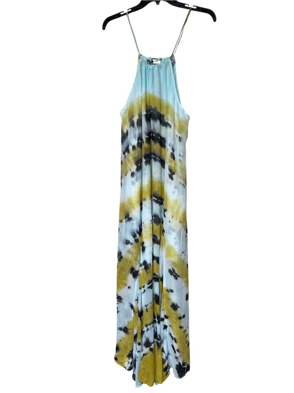 Young Fabulous & Broke Elie trapeze halter dress tie dye yellow black blue boho - Picture 4 of 13